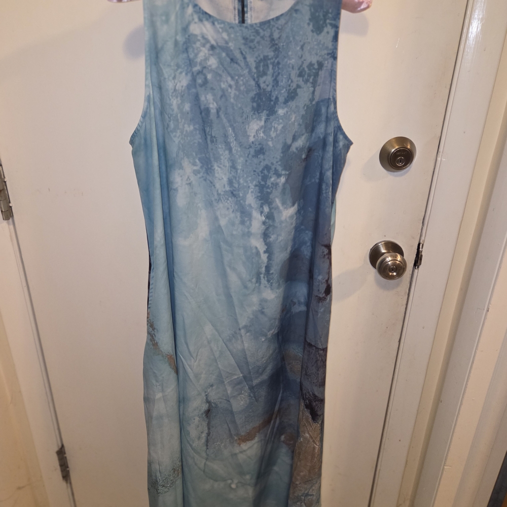 Elegant Blue Sleeveless Dress